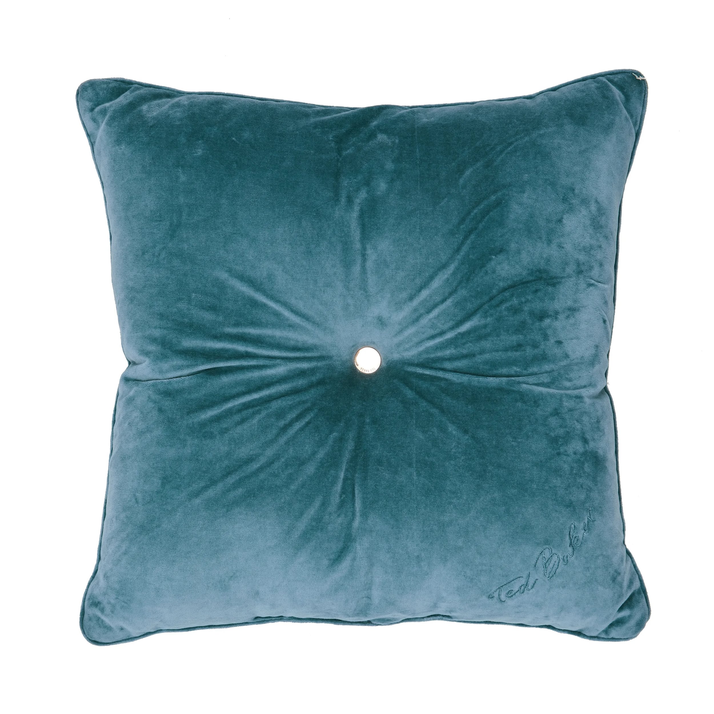 Ted Baker Semi Plain Velvet Cushion In Blue